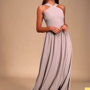 Lulu's formal taupe long dress large